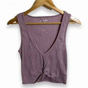 Harlow NWT Medium Lilac Purple Twist Tank Summer Casual Crop Ribbed New